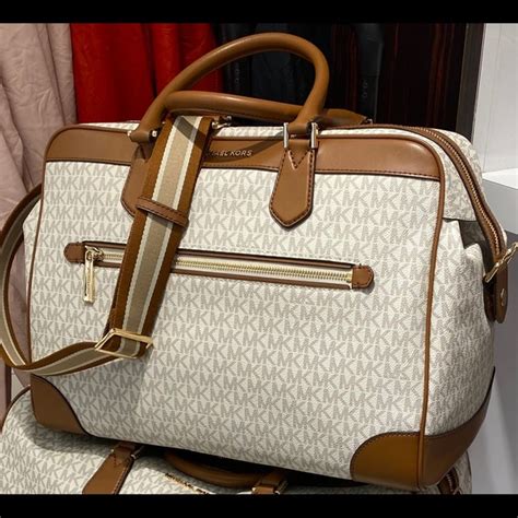 michael kors weekender gold|michael kors travel suitcase.